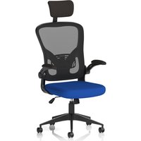Accord Fabric Office Chair With Folding Arms In Stevia Blue