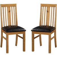 Adriel Light Oak Wooden Dining Chairs In Pair