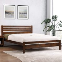 Adkins Wooden King Size Bed In Antique Oak