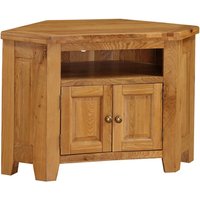 Adriel Corner Wooden TV Stand In Light Oak
