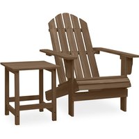 Adrius Solid Fir Wood Garden Chair With Table In Brown