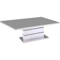 Aelia Grey Glass Top Coffee Table With White High Gloss Base