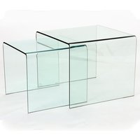 Afya Glass Nest Of 2 Tables In Clear