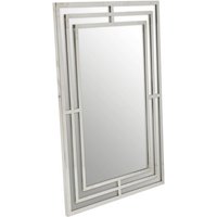 Agadir Rectangular Illuminated Bathroom Mirror In Silver Frame