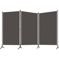Agrippa Fabric 3 Panels 260cm x 180cm Room Divider In Anthracite