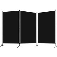 Agrippa Fabric 3 Panels 260cm x 180cm Room Divider In Black