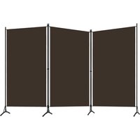 Agrippa Fabric 3 Panels 260cm x 180cm Room Divider In Brown
