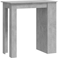 Aiza 102cm Wooden Bar Table With Storage Rack In Concrete Effect