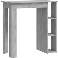 Aiza Wooden Bar Table With Shelf In Concrete Effect