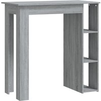 Aiza Wooden Bar Table With Shelf In Grey Sonoma