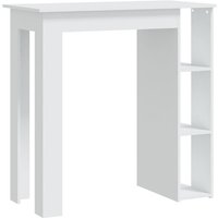 Aiza Wooden Bar Table With Shelf In White