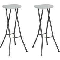Alaia Outdoor White Rattan Folding Bar Stools In A Pair