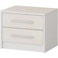Albany Wooden Bedside Cabinet With 2 Drawers In Silk And White