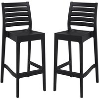 Albany Black Polypropylene Bar Stools With Glass Fiber In Pair