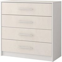 Albany Wooden Chest Of 4 Drawers In Silk And White