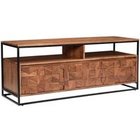 Albany Wooden TV Stand With 3 Doors In Natural