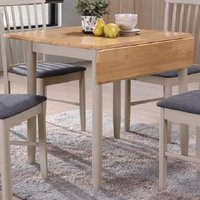 Alcor Wooden Square Drop Leaf Dining Table In Oak And Grey