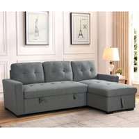 Aldersyde Fabric Corner Sofa Bed In Grey