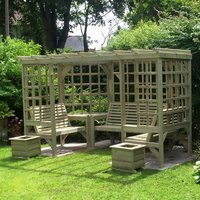 Radley Wooden Garden Pergola Seating Bench In Natural