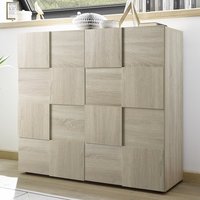 Aleta Wooden Highboard With 2 Doors In Sonoma Oak