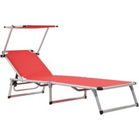Alfresco Outdoor Aluminium Folding Sun Lounger in Red