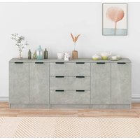 Algot Sideboard With 4 Doors 3 Drawers In Concrete Effect