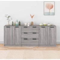 Algot Sideboard With 4 Doors 3 Drawers In Grey Sonoma Oak