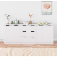 Algot Wooden Sideboard With 4 Doors 3 Drawers In White