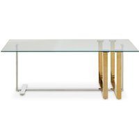 Alicante Clear Glass Coffee Table With Gold And Silver Legs
