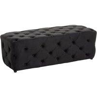 Alicia Velvet Hallway Seating Bench In Black With Wooden Feets
