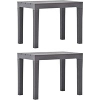 Aliza Mocca Plastic Garden Benches In A Pair