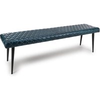 Allen Leather Dining Bench In Blue
