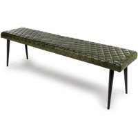 Allen Leather Dining Bench In Green