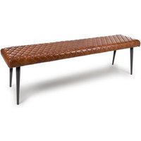 Allen Leather Dining Bench In Tan