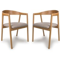 Allen Natural Wooden Dining Chairs In Pair