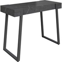 Alpine Wooden Console Table In Grey Marble Effect