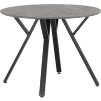 Alsip Wooden Dining Table Round In Concrete Effect