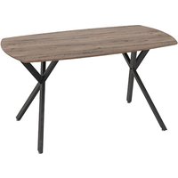 Alsip Wooden Dining Table In Medium Oak Effect And Black