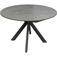 Altoen Round Ceramic Top Extending Dining Table in Matte Grey