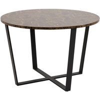 Altoona Wooden Round Dining Table In Brown Marble Effect