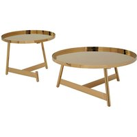 Alvara Round Metal Nest Of 2 Tables In Gold