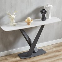 Amaari Sintered Stone Console Table With Anthracite Base