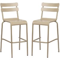 Amarillo Taupe Aluminium Outdoor Bar Chairs In Pair