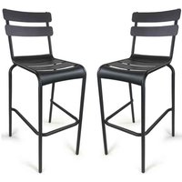 Amarillo Anthracite Aluminium Bar Chairs in Pair