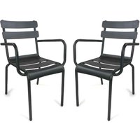 Amarillo Garden Anthracite Aluminium Armchair in Pair