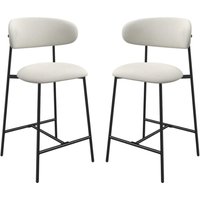 Amarillo Ivory Fabric Bar Chairs In Pair