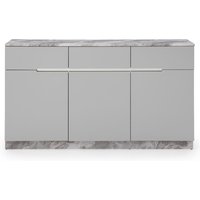 Amarillo Marble Top Sideboard In Grey Paper With Wooden Base