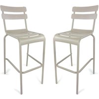 Amarillo Taupe Aluminium Bar Chairs in Pair