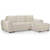 Ambon Plush Velvet Corner Sofabed Universal In Cream