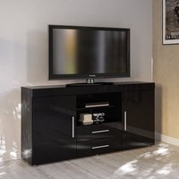 Amerax TV Sideboard In Black High Gloss With 2 Doors Amerax TV Sideboard In Black High Gloss With 2 Doors